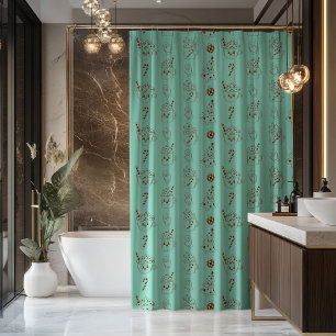 Peaceful Holiday Curtain Retro Pastel Bathroom