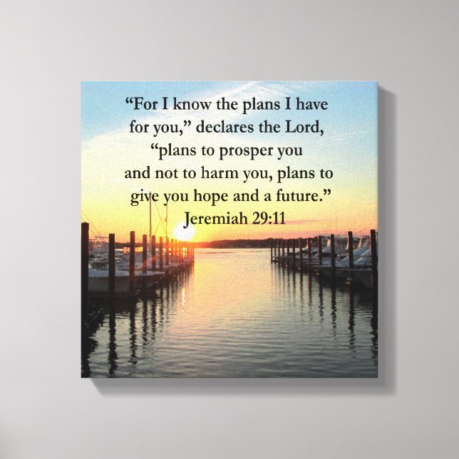 PEACEFUL JEREMIAH 29:11 SUNSET CANVAS PRINT (Front)