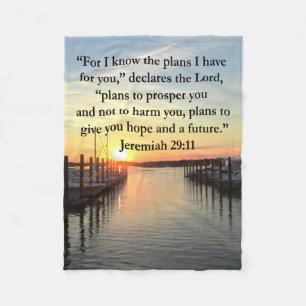 PEACEFUL JEREMIAH 29:11 SUNSET FLEECE BLANKET