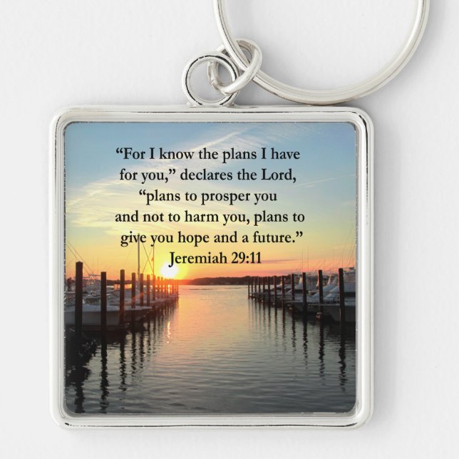 PEACEFUL JEREMIAH 29:11 SUNSET KEYCHAIN (Front)