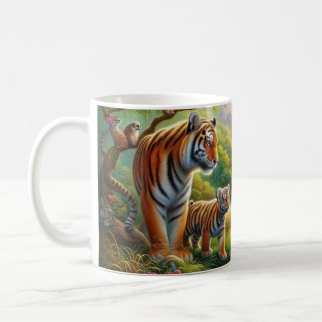 Peaceful Jungle Scene Painting Coffee Mug (Left)