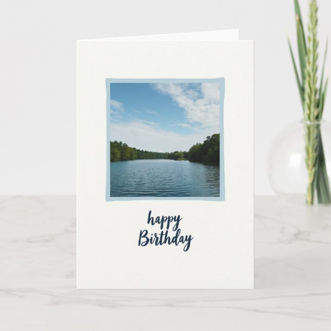 Peaceful Lake Hand Drawn Card (Front)