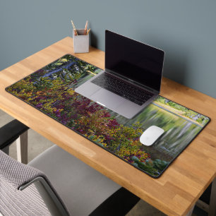 Peaceful Lake Vibrant Fall Colour Landscape Desk Mat