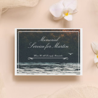 Peaceful Lakeside Sunset Memorial Invitation