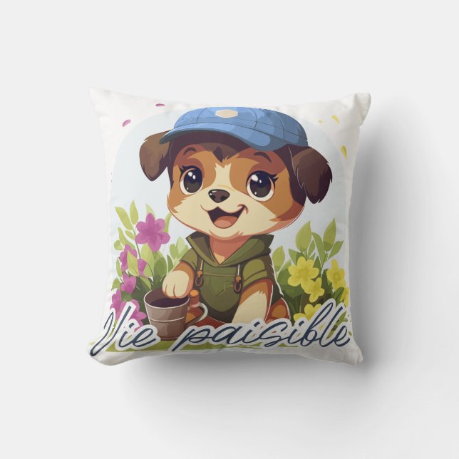 Peaceful life too throw pillow (Front)