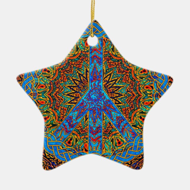Peaceful Living Ceramic Ornament (Front)