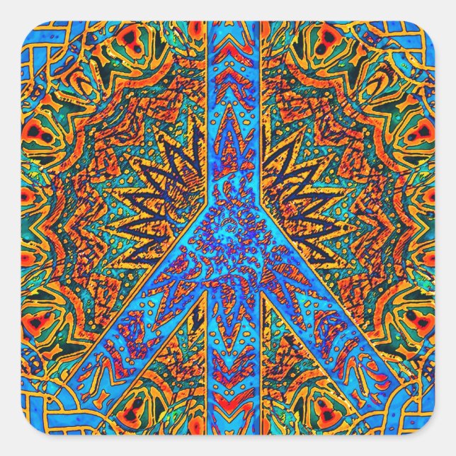 Peaceful Living Square Sticker (Front)