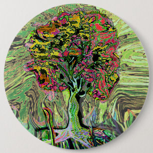 Peaceful Living Tree of Life 6 Inch Round Button