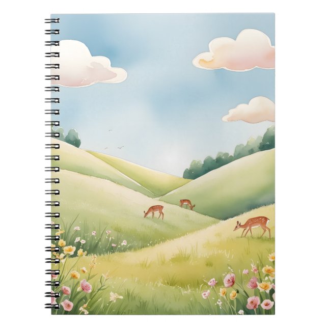 Peaceful Meadow Landscape Notebook (Front)