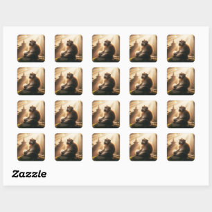 Peaceful Monkey Square Sticker