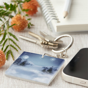Peaceful Moonlight Dreams Keychain
