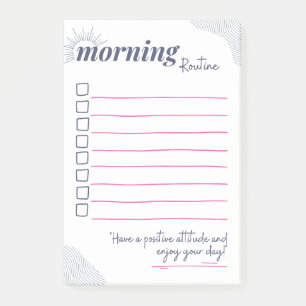 Peaceful Morning Routine Checklist Art Post-it Notes