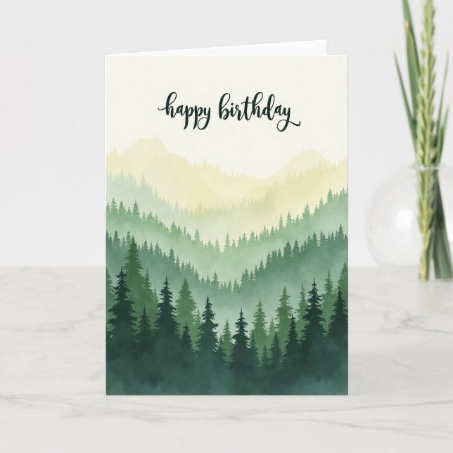 Peaceful Mountain Forest Card (Front)