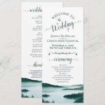 Peaceful Mountain Lake Rustic Watercolor Wedding