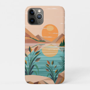 Peaceful Mountain Lake Sunset Landscape iPhone 11 Pro Case