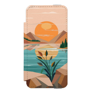 Peaceful Mountain Lake Sunset Landscape Incipio Watson™ iPhone 5 Wallet Case