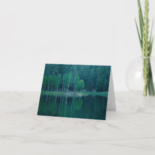 Peaceful Mountain Lake with Aspen  Note Card