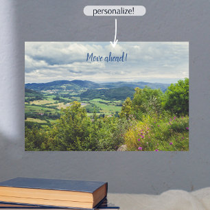 Peaceful mountain view customizable poster