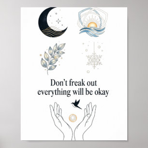 Peaceful Night Moonlight Uplift_ Insred Gentle Art Poster