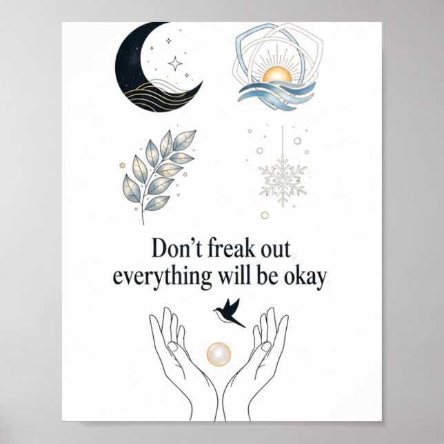 Peaceful Night Moonlight Uplift_ Insred Gentle Art Poster (Front)