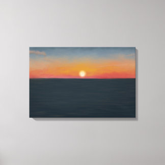 Peaceful Ocean Sunset Painting Canvas Print