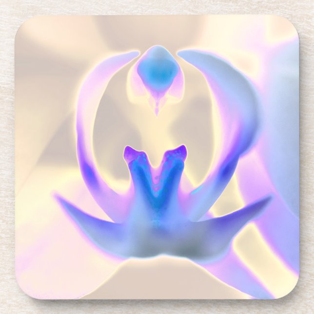 Peaceful Orchid Design Hard plastic coaster (Front)