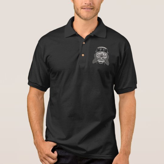 Peaceful Paisley Skull Polo Shirt