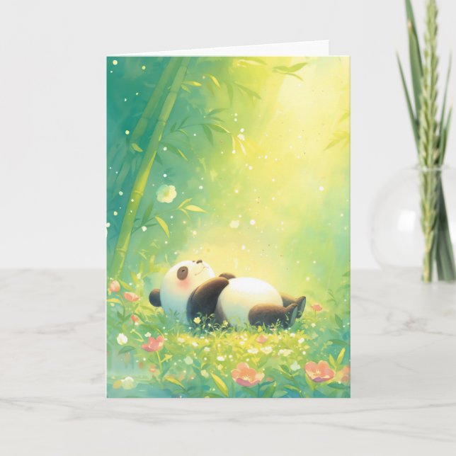 Peaceful Panda in a Bamboo Meadow Card (Front)