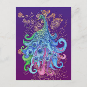 Peaceful Peacock Holiday Greeting Cards