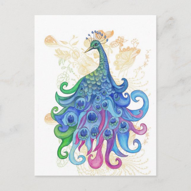 Peaceful Peacock Products Postcard (Front)