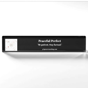 Peaceful/Perfect Black Acrylic Desk Plaque Name Pl Nameplate