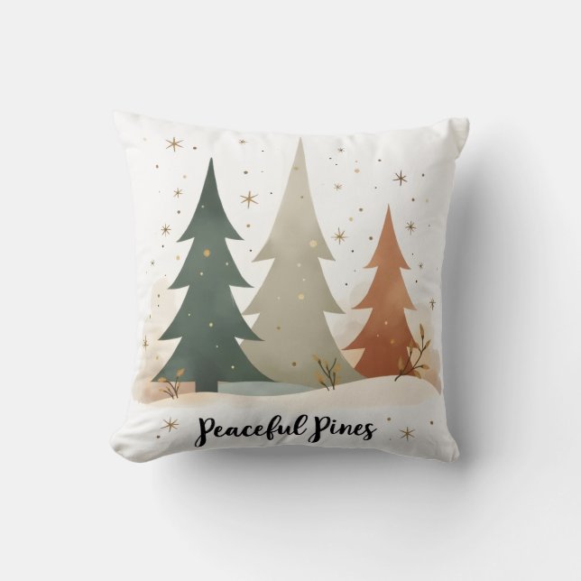 Peaceful Pines 2 Throw Pillow (Front)