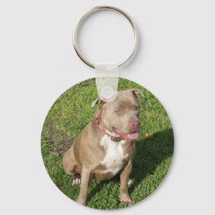 Peaceful Pitbull Keychain