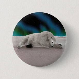 Peaceful Polar Bear Arctic Nature Illustration 2 Inch Round Button