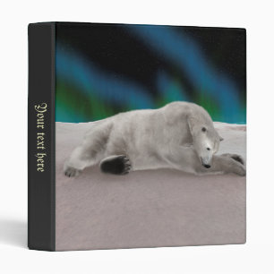 Peaceful Polar Bear Arctic Nature Illustration Binder