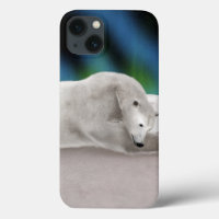 Peaceful Polar Bear Arctic Nature Illustration