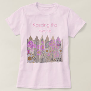 Peaceful, Pretty Floral Garden Fence  T-Shirt