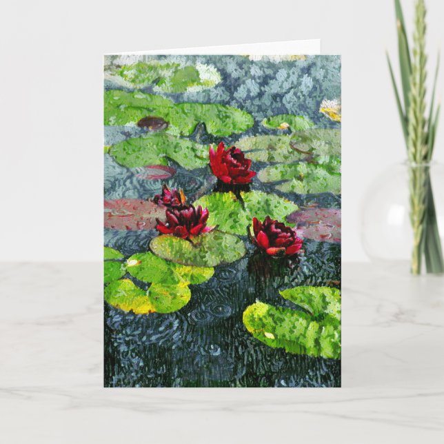 Peaceful Rainy Garden Card (Front)