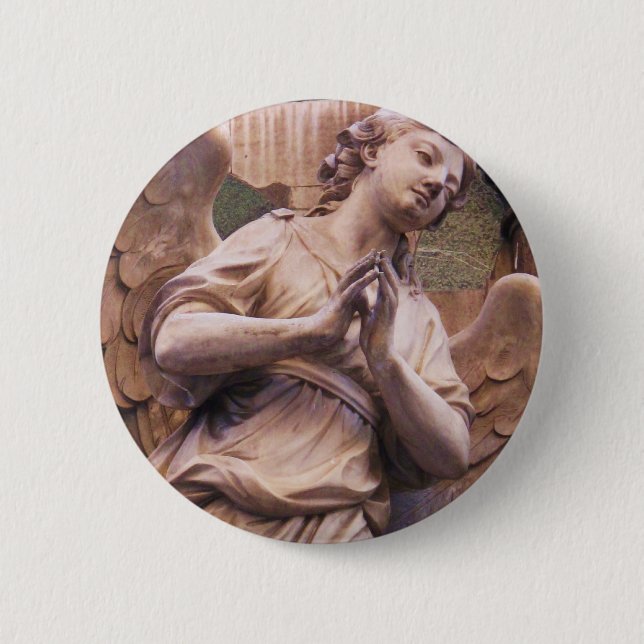 Peaceful Renaissance Angel 2 Inch Round Button (Front)
