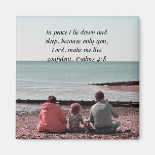 Peaceful Rest - Psalm 4:8 Inspirational Design Magnet