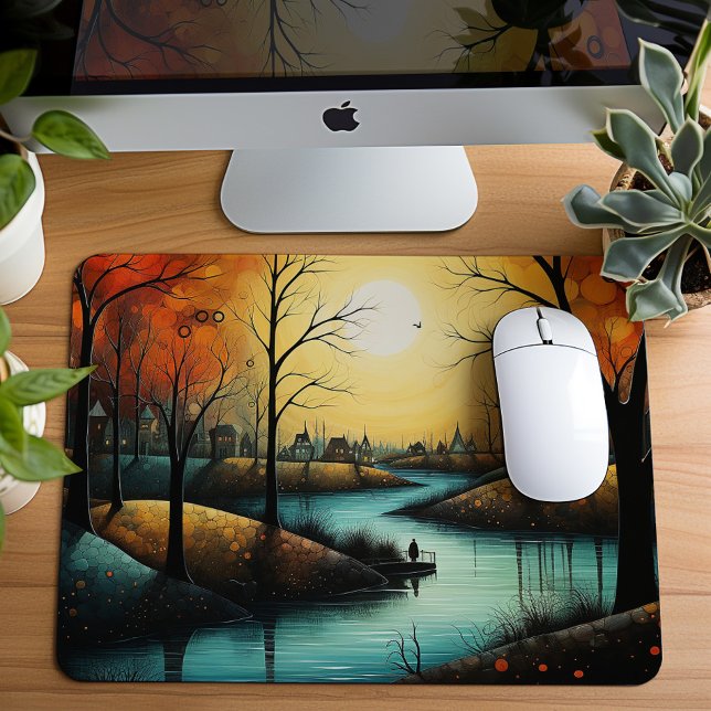 Peaceful River Park Landscape Mouse Pad (Creator Uploaded)