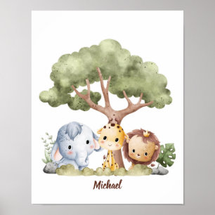Peaceful Savannah Slumber Customizable Poster