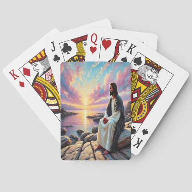 Peaceful Saviour by the Shore Playing Cards (Back)