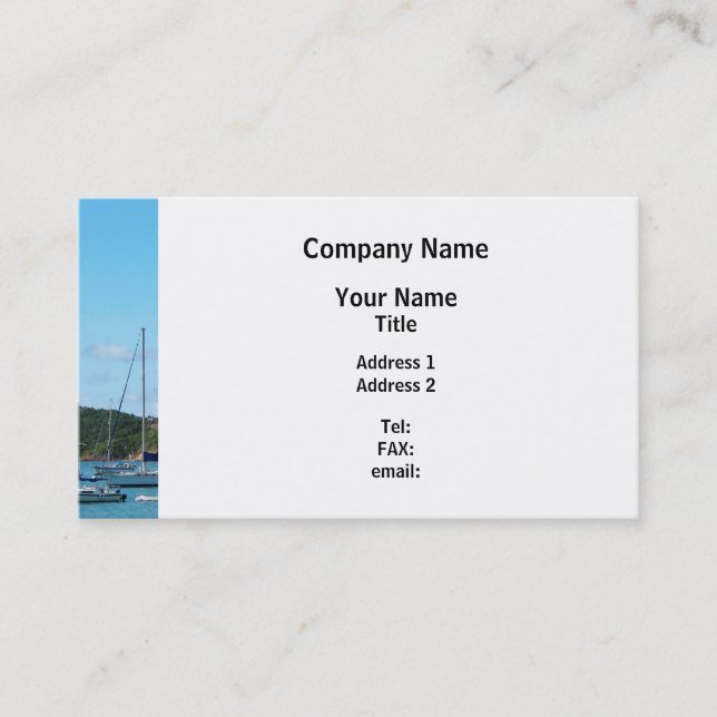 Peaceful Sea St. Thomas Business Card (Front)