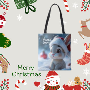  Peaceful Season, and Big Eye Rabbit Tote Bag