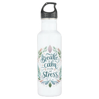 Peaceful Self‑Care Design “Breathe In Calm” Quote 710 Ml Water Bottle
