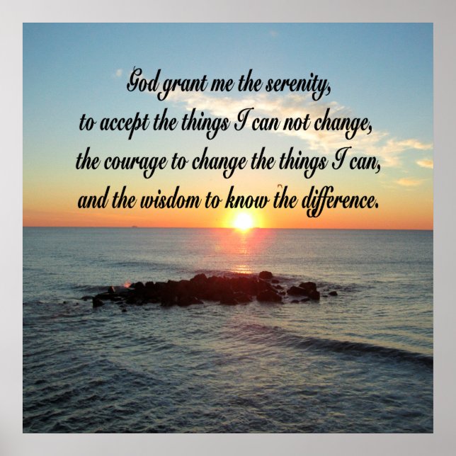 PEACEFUL SERENITY PRAYER OCEAN SUNRISE POSTER (Front)