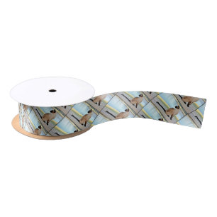 Peaceful Siamese Cat Painting Satin Ribbon
