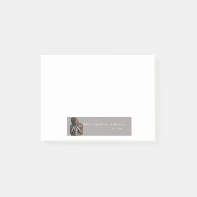 Peaceful silver Buddha with wisdom quote Post-it Notes (Front)