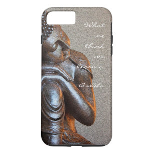 Peaceful silver Buddha with words of wisdom Case-Mate iPhone Case